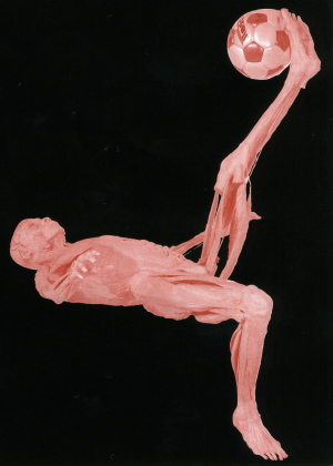 What is this very skinny, semi-transparent soccer player part of?